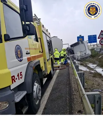 El cami&oacute;n accidentado