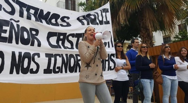 Raquel Saavedra en una de las muchas acciones reivindicativas del colectivo