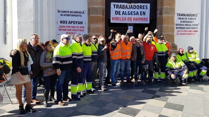 Estibadores muestran su apoyo a los trabajadores de Algesa en huelga de hambre
