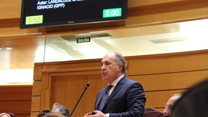 Landaluce durante una intervención en el Senado