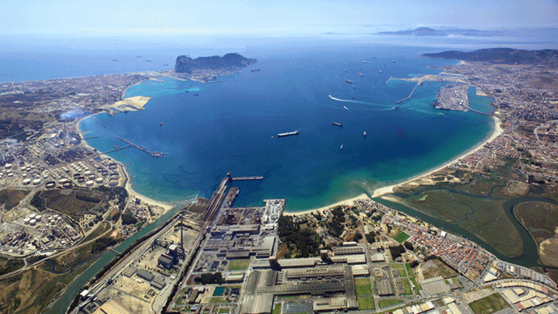 Vista aérea del Campo de Gibraltar