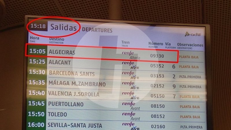 El tren hasta Algeciras, sin anden