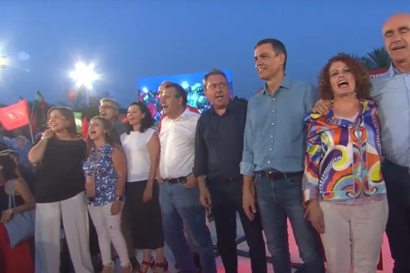 Mitin del PSOE con Espadas y Pedro Sánchez