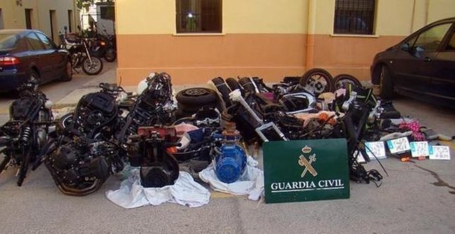 Motos robadas recuperadas por la Guardia Civil (Archivo)