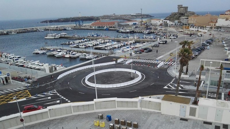 Nueva rotonda acceso Estación Marítima Tarifa