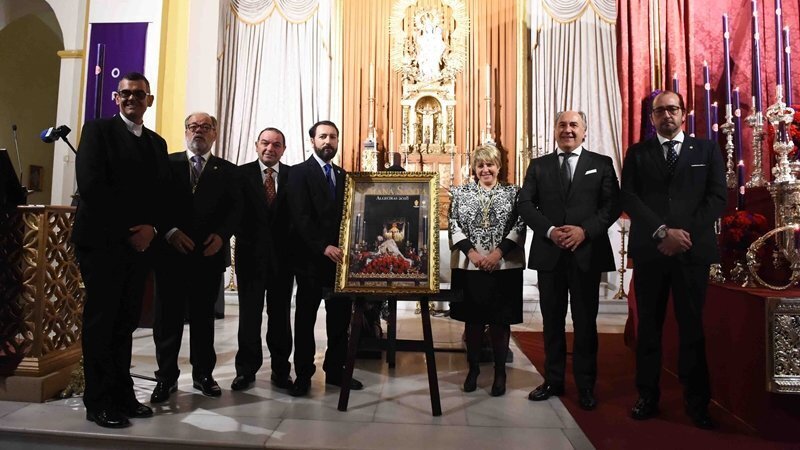 Landaluce y el presidente del Consejo Local, junto a los distinguidos en este acto y el vicario