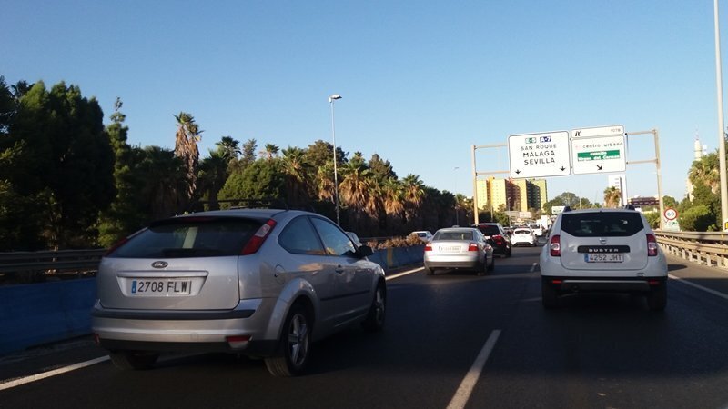 Autovia A7 Algeciras Retenciones Salida Malaga