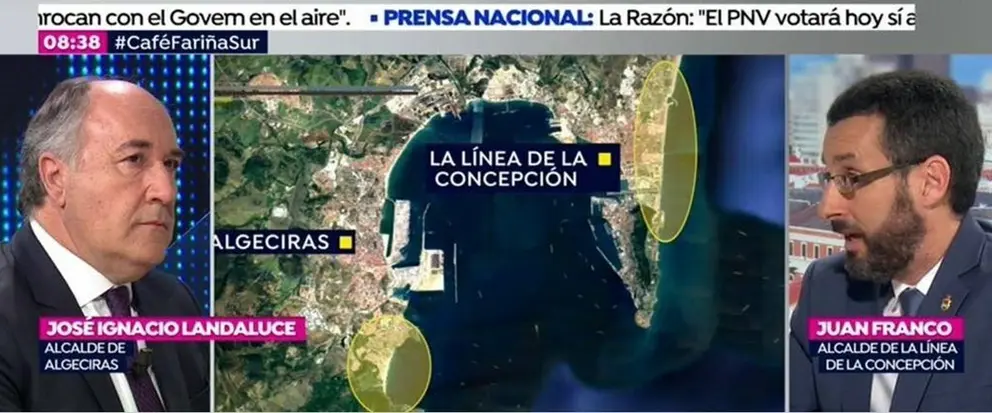 Landaluce y Juan Franco durante su intervenci&oacute;n en el programa Espejo P&uacute;blico