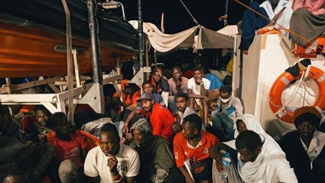 Inmigrantes rescatados. Foto EFE