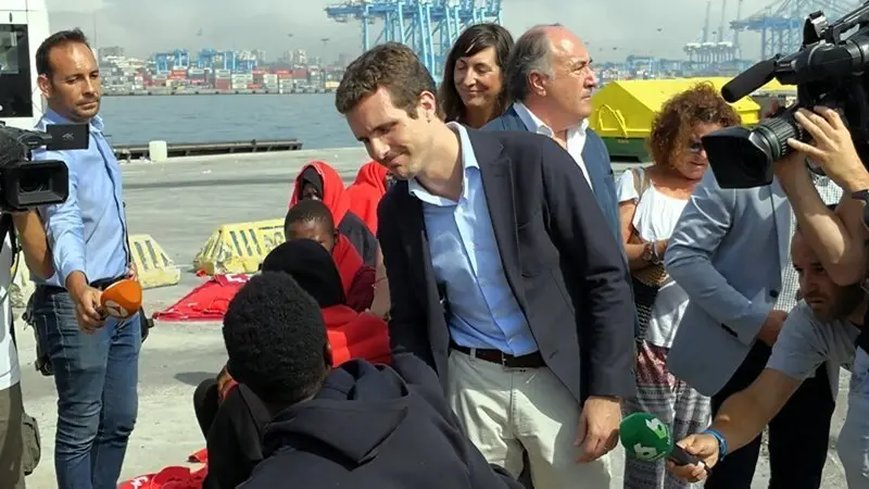 Pablo Casado en el Puerto de Algeciras