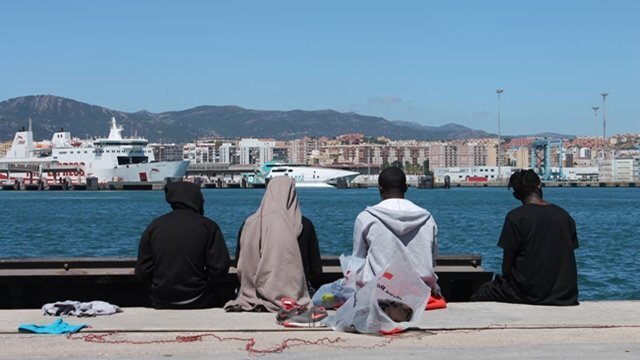 Inmigrantes en el Puerto de Algeciras