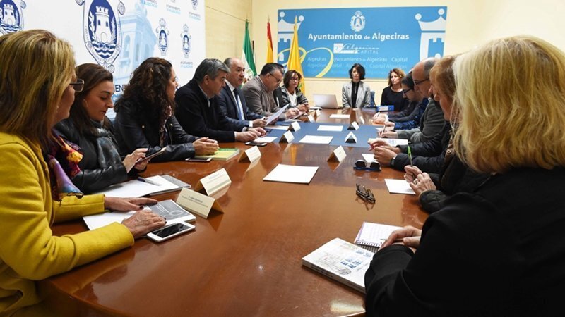 Landaluce durante la reunión celebrada de la Comisión Algeciras Sur