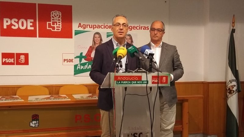 Lozano y Silva en rueda de prensa en la sede del PSOE