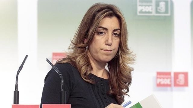 Susana Díaz, con semblante serio