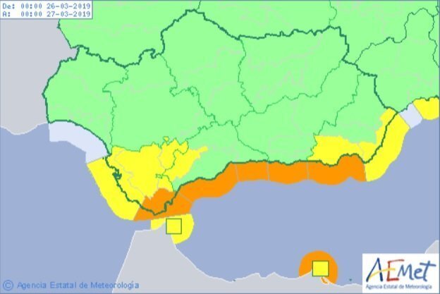 Alerta naranja en la comarca y el Estrecho