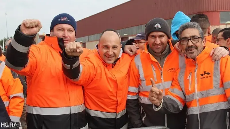 Trabajadores durante una de las muchas protestas del sector