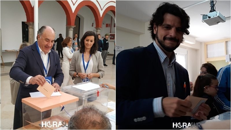 Landaluce y Pelayo, votando en sus colegios electorales