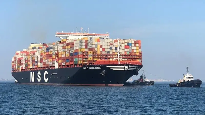 El MSC Gulsun a su llegada al Puerto de Algeciras