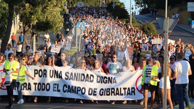 Protesta de septiembre de 2017 a favor de la Sanidad Publica en Algeciras
