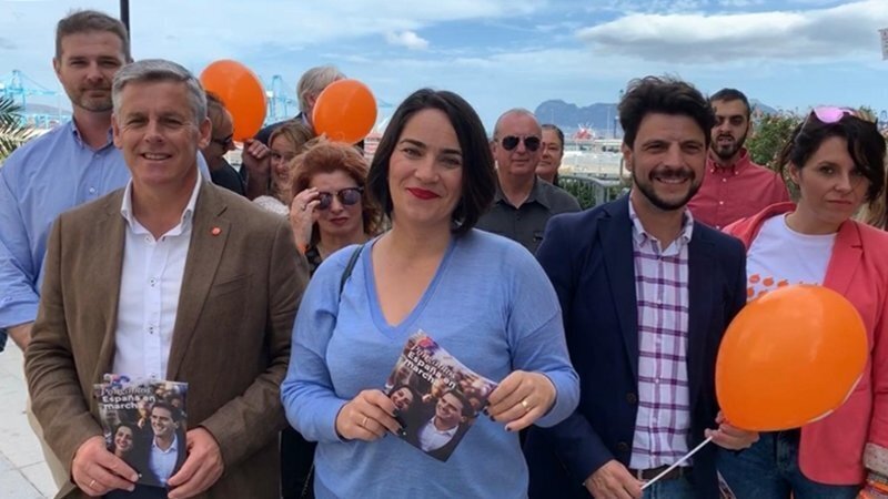 La candidata de Ciudadanos, en Algeciras en plena campaña
