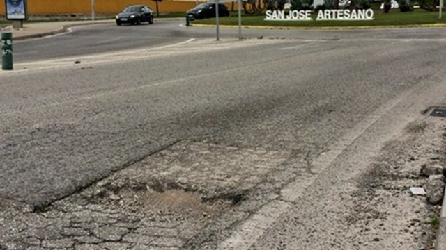 Bache en la incorporaci&oacute;n a la carretera del Rinconcillo
