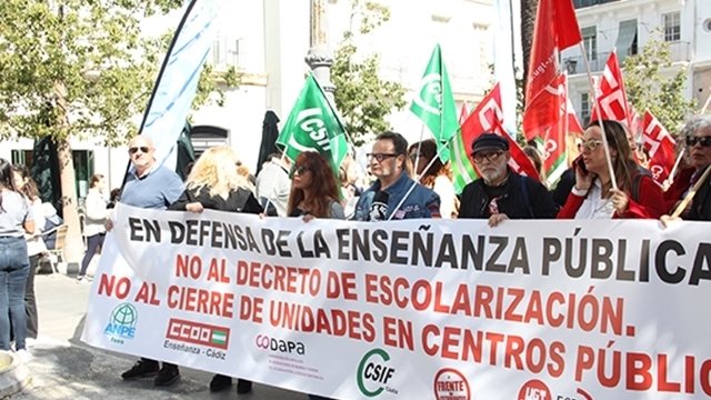 Detalle de la protesta en Cadiz