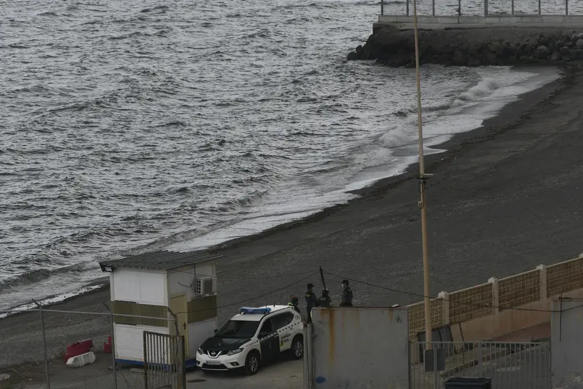 La Guardia Civil, en el Tarajal el pasado mes de mayo