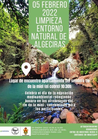 Cartel de la Limpieza en el entorno natural de Algeciras