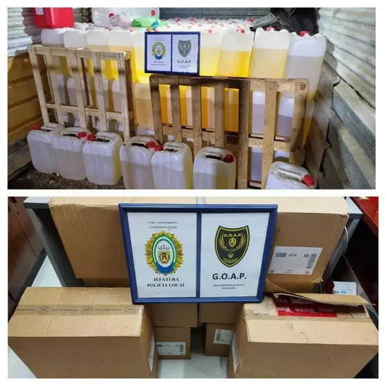 Gasolina y tabaco decomisados por el GOAP de Los Barrios