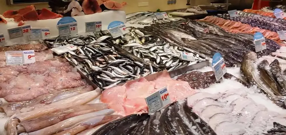 Muestra de pescado en una pescaderia