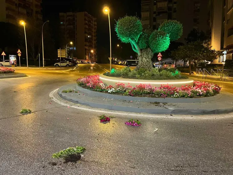 Destrozos en las rotondas de San Jos&eacute; Artesano