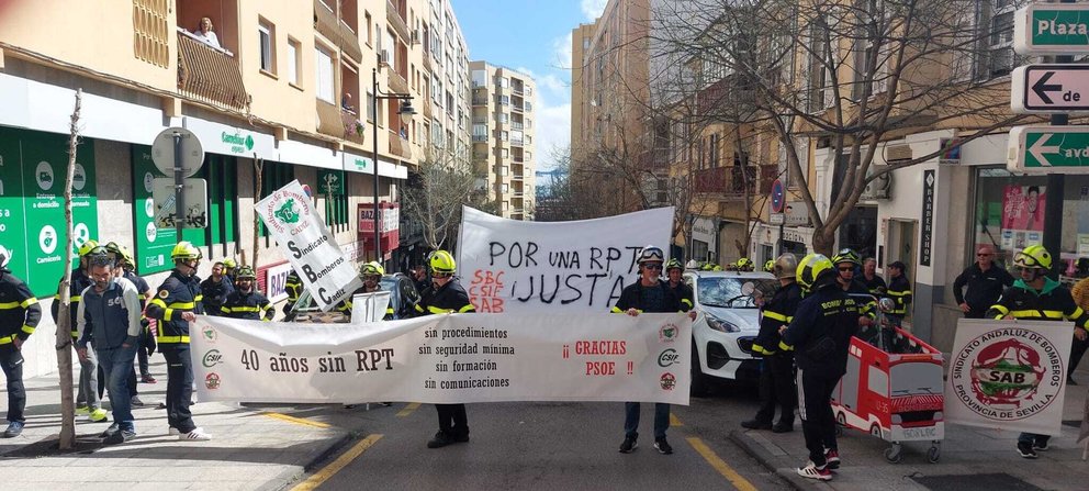 Manifestación de los Bomberos en Algeciras