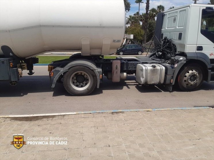 Imagen del camión involucrado en el accidente - FOTO: CP Bomberos