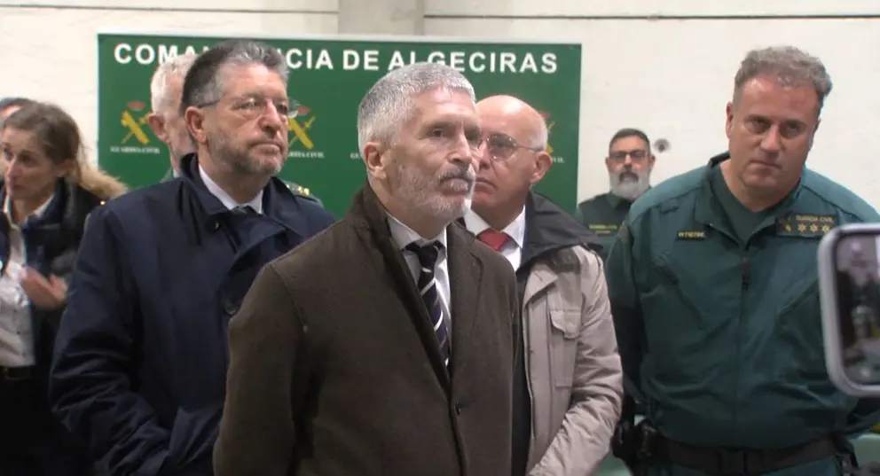 Grande Marlaska, este viernes en la Comandancia de Algeciras