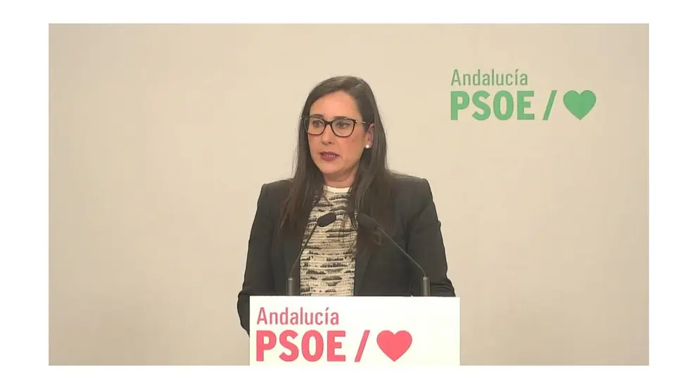 Rocio Arrabal, en rueda de prensa hoy en Sevilla
