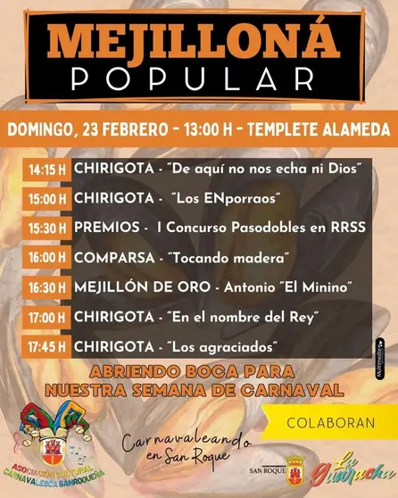Cartel de la Mejillon&aacute; popular de San Roque