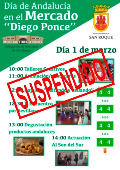 Cancelado el D&iacute;a de Andaluc&iacute;a en el Mercado