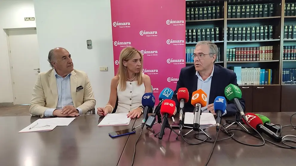 La presidenta de Diputaci&oacute;n, Almudena Mart&iacute;nez, con el presidente de la C&aacute;mara de Comercio del Campo de Gibraltar