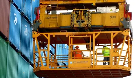Trabajadores de la estiba en el Puerto de Algeciras