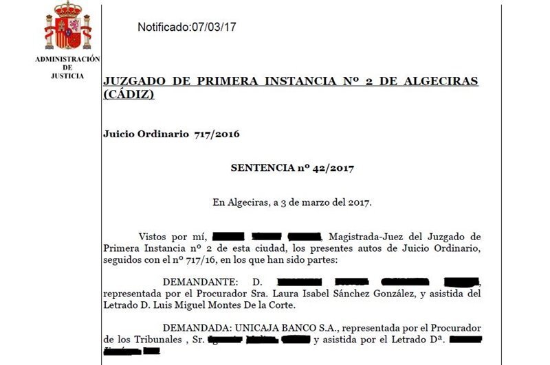 una de las sentencias