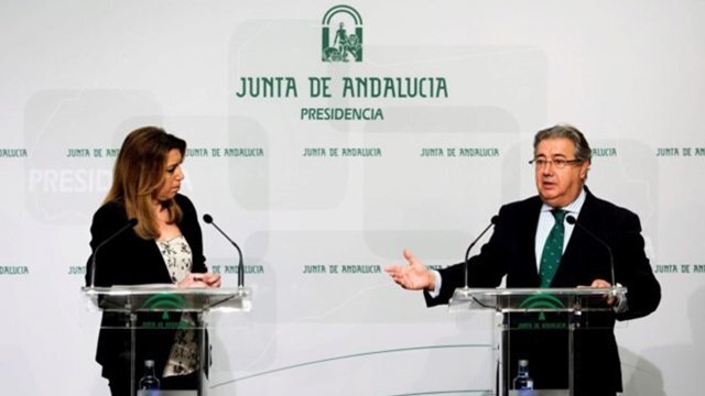 Zoido y Susana Díaz tras la reunión mantenida