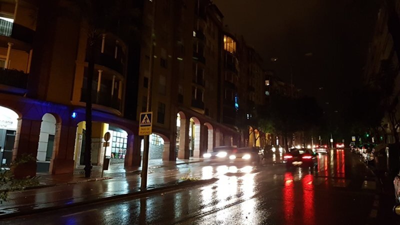 Avenida Virgen de la Palma sin luz